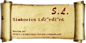 Simkovics Lóránt névjegykártya