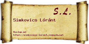 Simkovics Lóránt névjegykártya