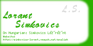 lorant simkovics business card